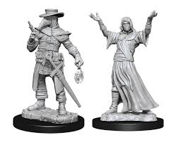 WizKids Deep Cuts Unpainted Miniatures: Plague Doctor & Cultist