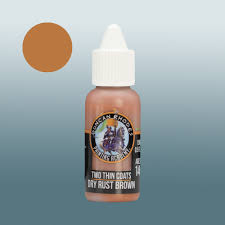 Dry Rust Brown - two thin coats