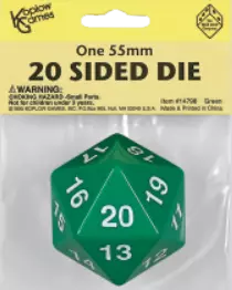 Koplow Green d20 55MM Spin Down Die