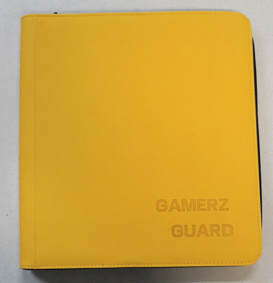 Yellow 12 Pocket PU Leather Zipper Binder