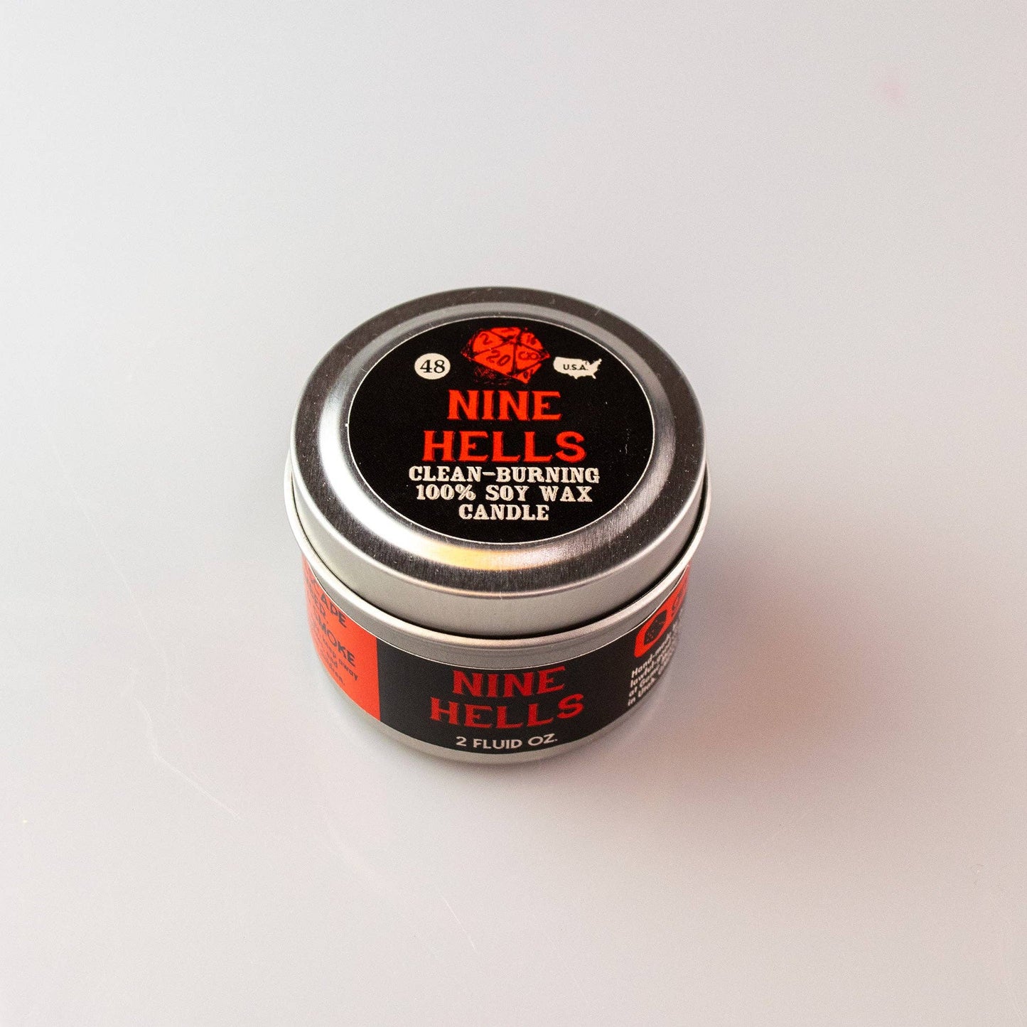 Nine Hells Gaming Candle: 8oz Tin