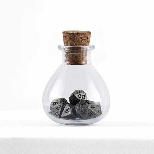 Unseelie Mini Metal RPG Dice Set - Ancient Silver