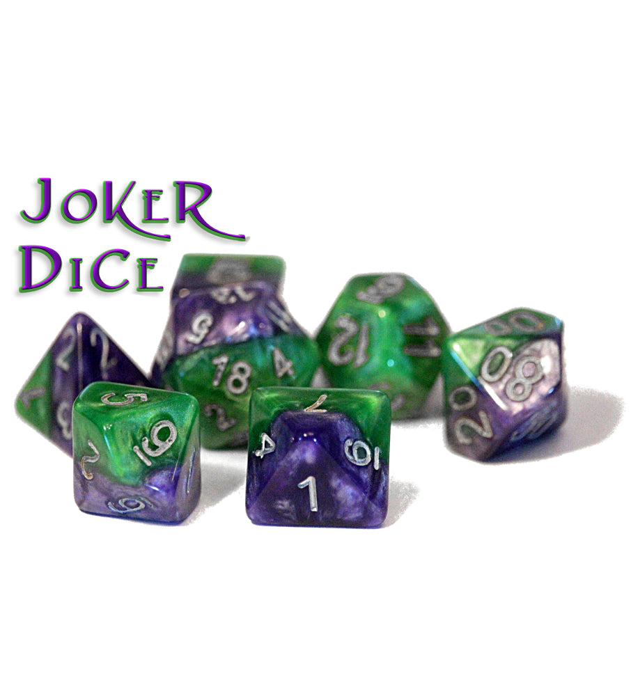 “Joker” Halfsies Dice (7 Polyhedral Dice Set)