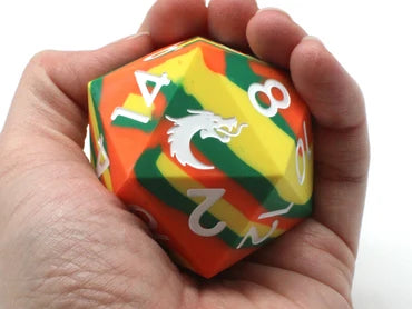 Old School Dice: Multi-Colored 50mm Silicone Large D20