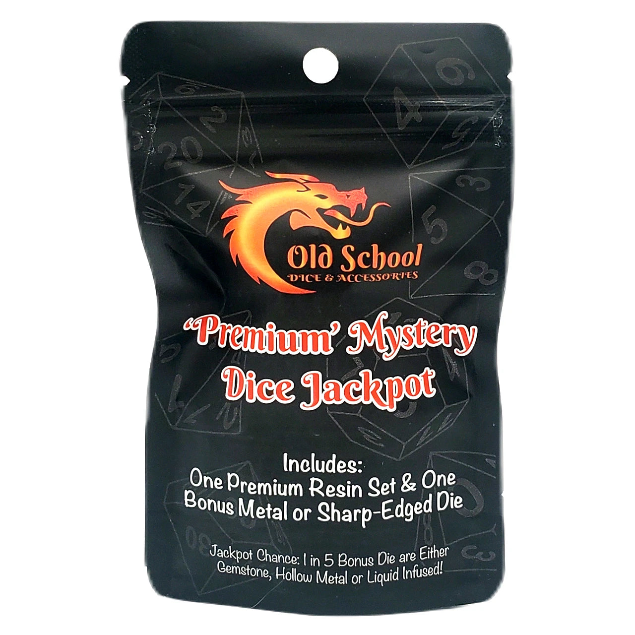 Old School Dice: Mystery Dice Jackpot - Premium: 7-Piece Resin Set w/ Bonus Metal/Sharp Edged Die