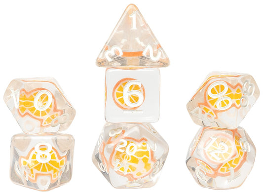 RPG Dice Set (7): Fruit Slice - Orange