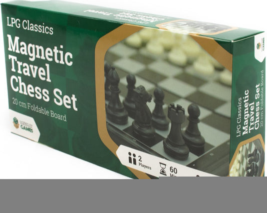 LPG Classics: Plastic Magnetic Travel Chess Set - 20 cm Foldable Board
