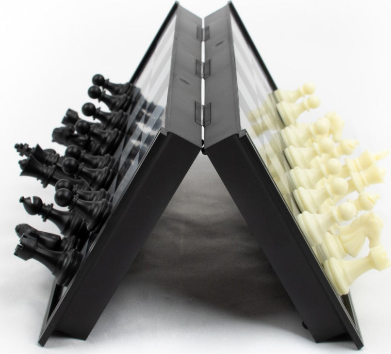 LPG Classics: Plastic Magnetic Travel Chess Set - 20 cm Foldable Board