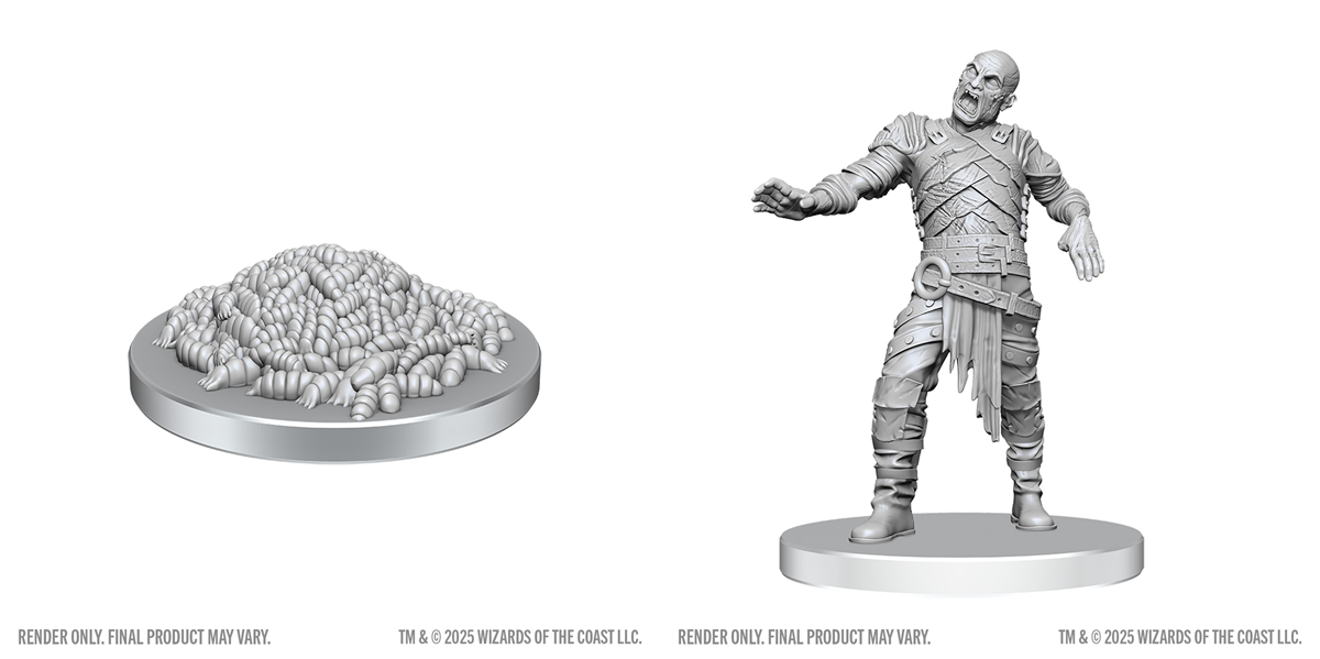 D&D Nolzur's Marvelous Miniatures: Swarm of Rot Grubs & Rot Grub Victim