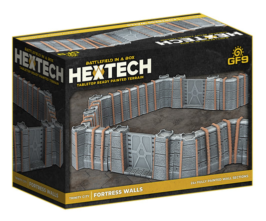 Battlefield in a Box: Hextech TRINITY CITY FORTRESS WALLS 24CT GREY