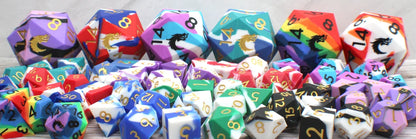 Old School Dice: Multi-Colored 50mm Silicone Large D20