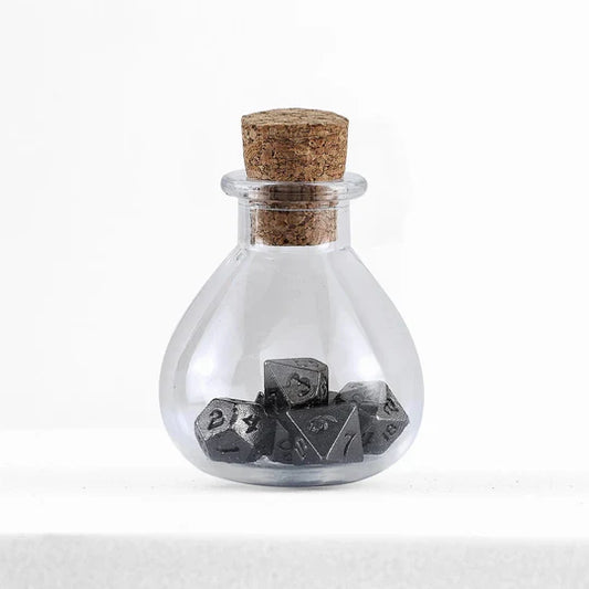 Unseelie Mini Metal RPG Dice Set - Gunmetal
