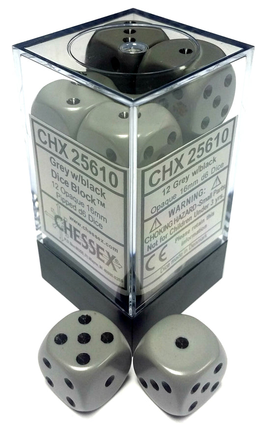 Opaque: 16mm D6 Grey/Black (12)