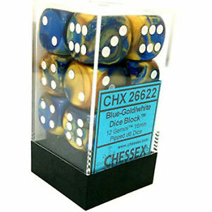 Gemini: 16mm D6 Blue Gold/White (12)