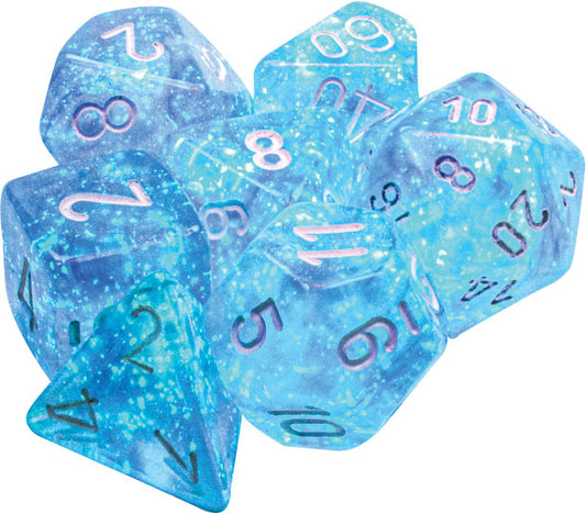 Borealis: Polyhedral Sky Blue/white 7-Die Set