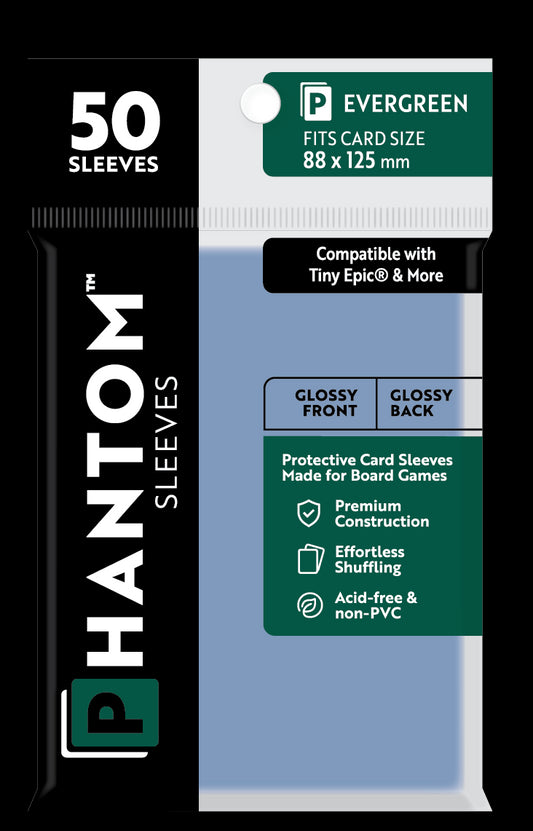 Phantom Sleeves: "Evergreen Size" (88mm x 125mm) - Gloss/Gloss (50)