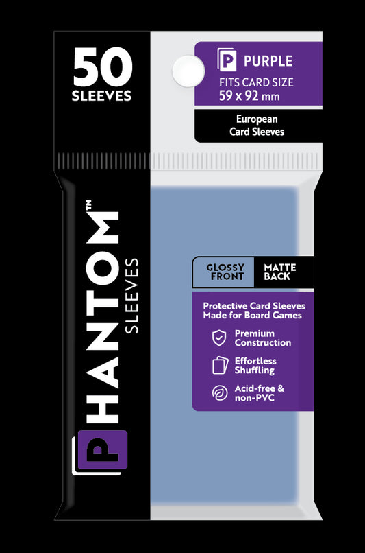Phantom Sleeves: "Purple Size" (59mm x 92mm) - Gloss/Matte (50)