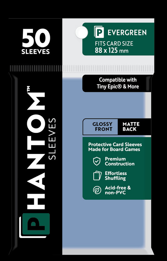 Phantom Sleeves: "Evergreen Size" (88mm x 125mm) - Gloss/Matte (50)