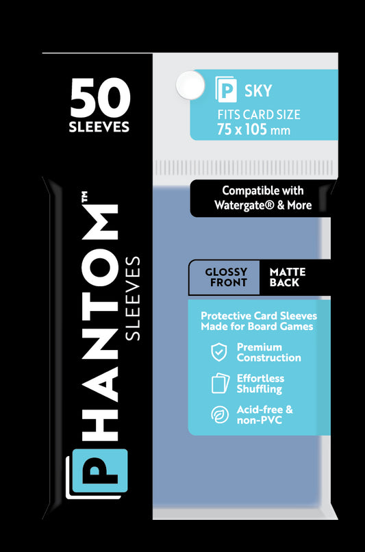 Phantom Sleeves: "Sky Size" (75mm x 105mm) - Gloss/Matte (50)