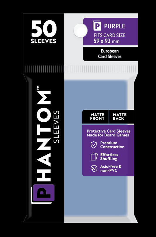Phantom Sleeves: "Purple Size" (59mm x 92mm) - Matte/Matte (50)