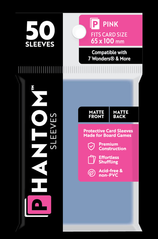 Phantom Sleeves: "Pink Size" (65mm x 100mm) - Matte/Matte (50)