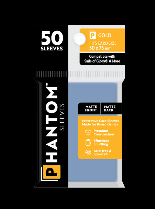 Phantom Sleeves: "Gold Size" (50mm x 75mm) - Matte/Matte (50)