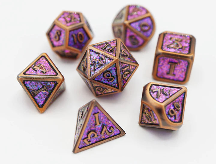Foam Brain Games: Copper Confetti Metal RPG Dice Set