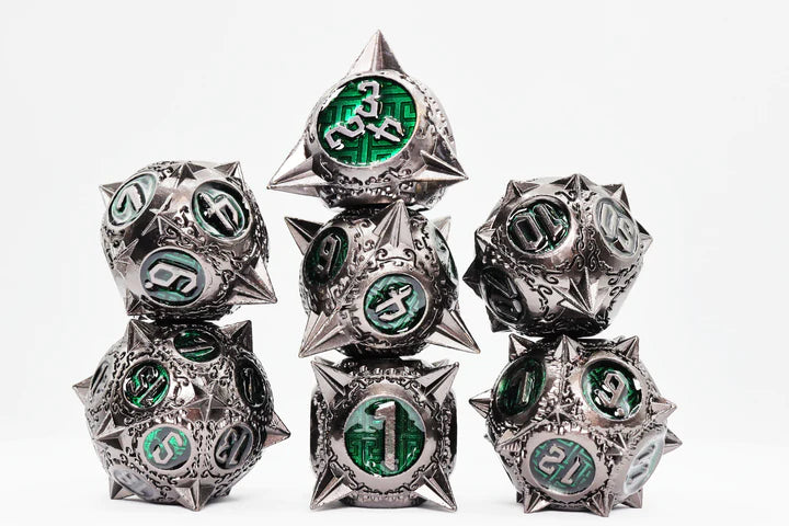 Foam Brain Games: Meteor Storm:  Hunter's Moon Metal RPG Dice Set