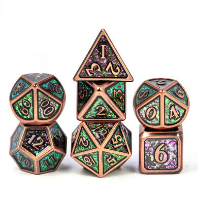 Foam Brain Games: Glitter Bomb Metal RPG Dice Set