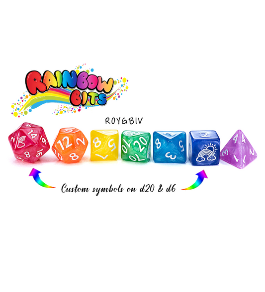 "Rainbow" Sul Generis Dice (7 Polyhedral Dice Set)
