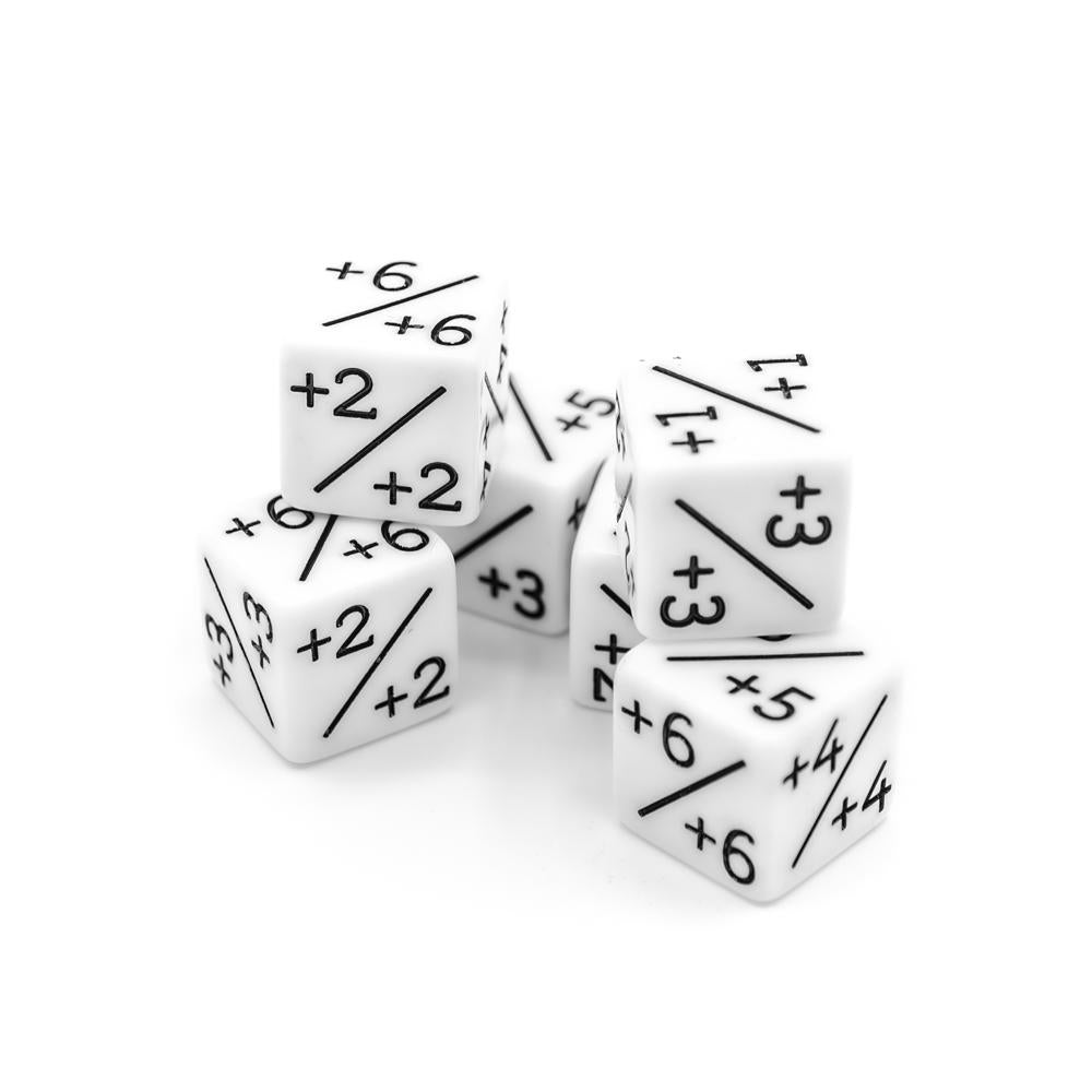 White MTG Power-Toughness Counters - Six Pack (Die Hard Dice)