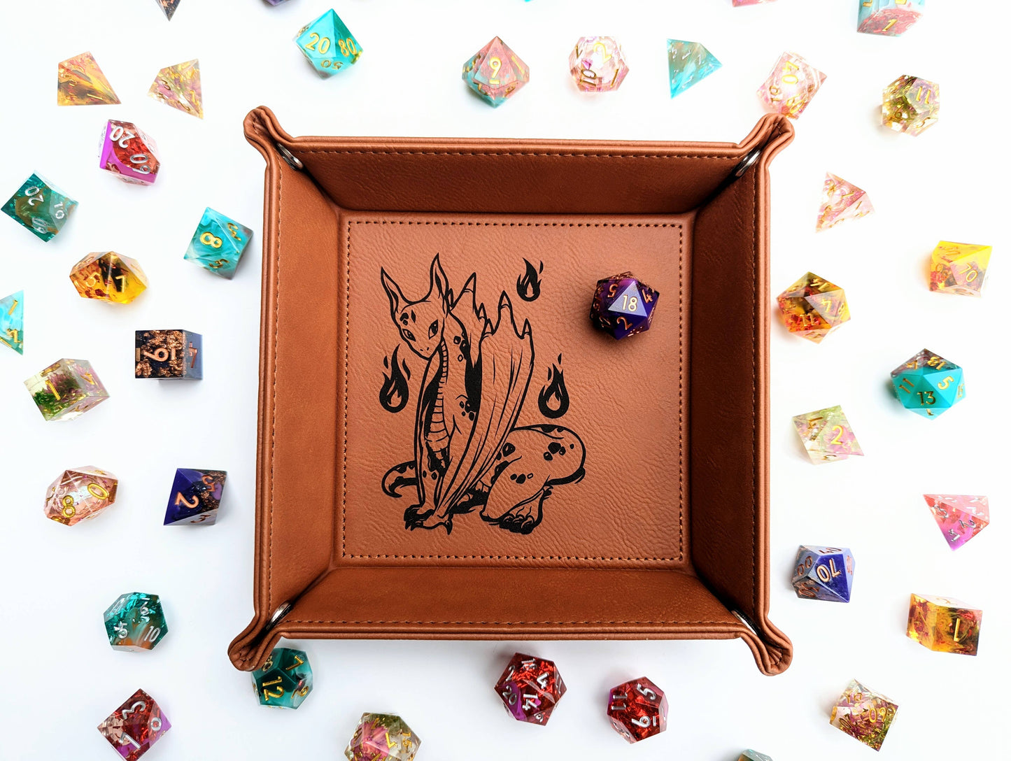 Wyrmling Wondering - Vegan Leather Dice Rolling Tray