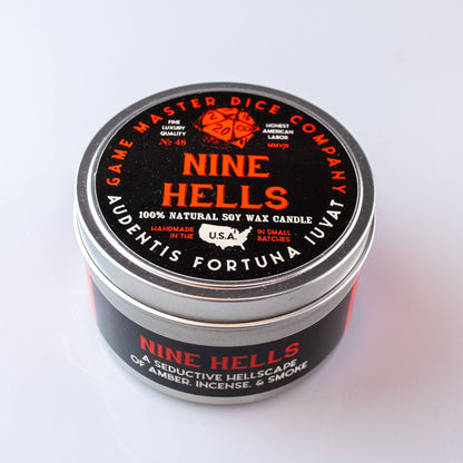 Nine Hells Gaming Candle: 8oz Tin