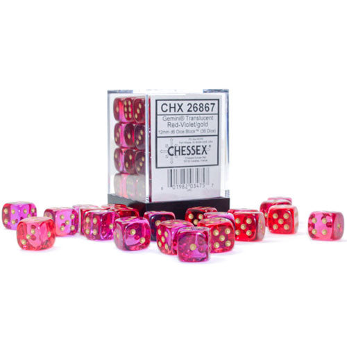 Chessex Dice, 12mm D6 (Six-Sided), 36 Piece Set