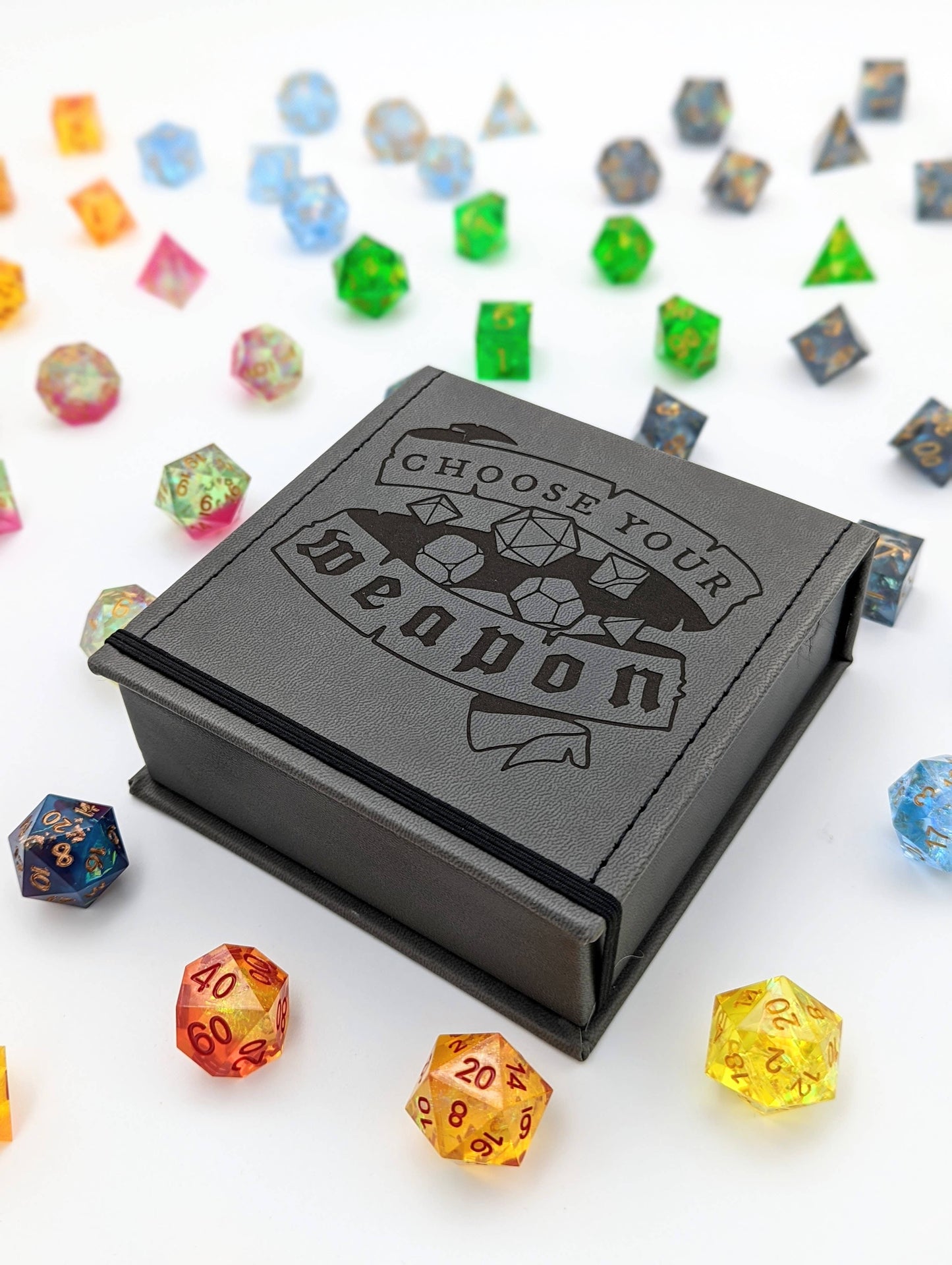 Choose Your Weapon - D&D - Vegan Leather Dice Box