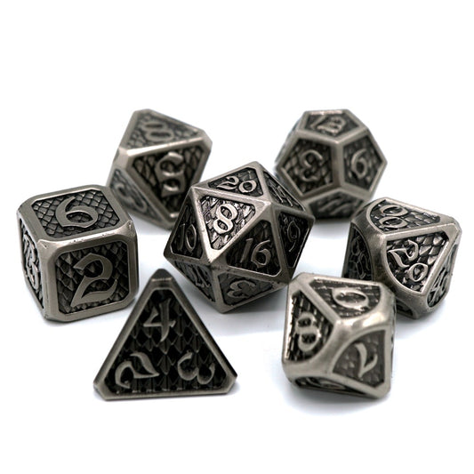 7 Piece RPG Set - Drakona Eldric Argentum