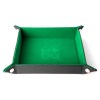 Velvet Dice Tray With Leather Backing Green