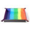 Velvet Dice Tray With Leather Backing Rainbow